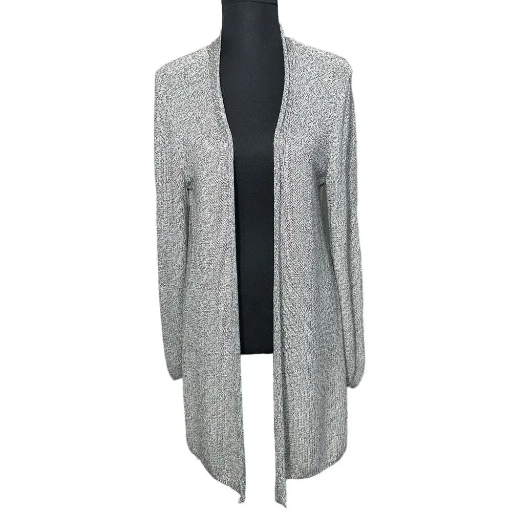 Eileen Fisher Open Front Long Cardigan M Soft Minimalist Duster Sweater